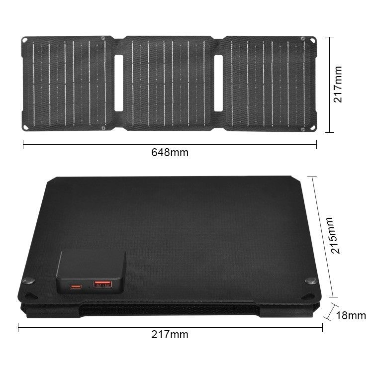 USB Tip-C Çıktısı ve ETFE Yüzey Malzemesi ile 20W Mono Cell Taşınabilir Güneş Çantası