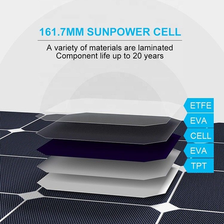 PV 12v 24v 200w 100w ETFE Güneş Paneli Fleksibel Kits Outdoor RV