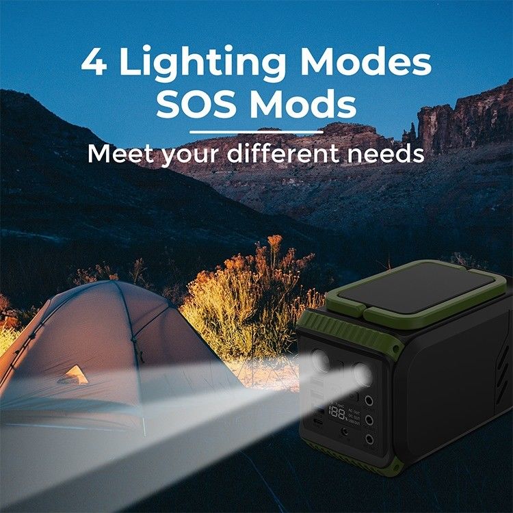 Açık Hava Kampı Güneş Paneli Güç İstasyonu Taşınabilir Jeneratör Lifepo4 Lityum 110V 200W