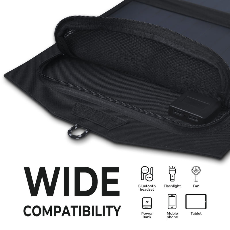 740g Sunpower ETFE 3 Kat 21w 20w Katlanabilir Güneş Paneli Telefon için Taşınabilir Katlanabilir Güneş Şarj Çantası